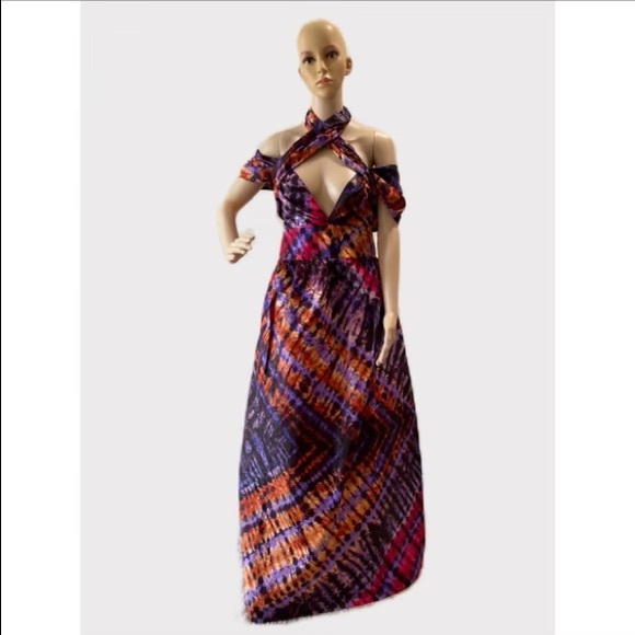 Handmade African print Ankara Handmade Infinity Floral Maxi Dress - Picture 2 of 5